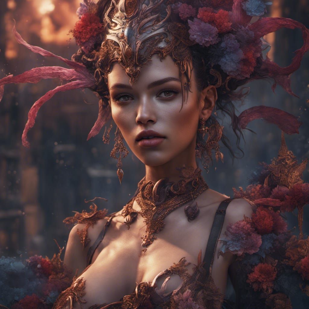 Provocative Girls in Detailed Matte Painting Style