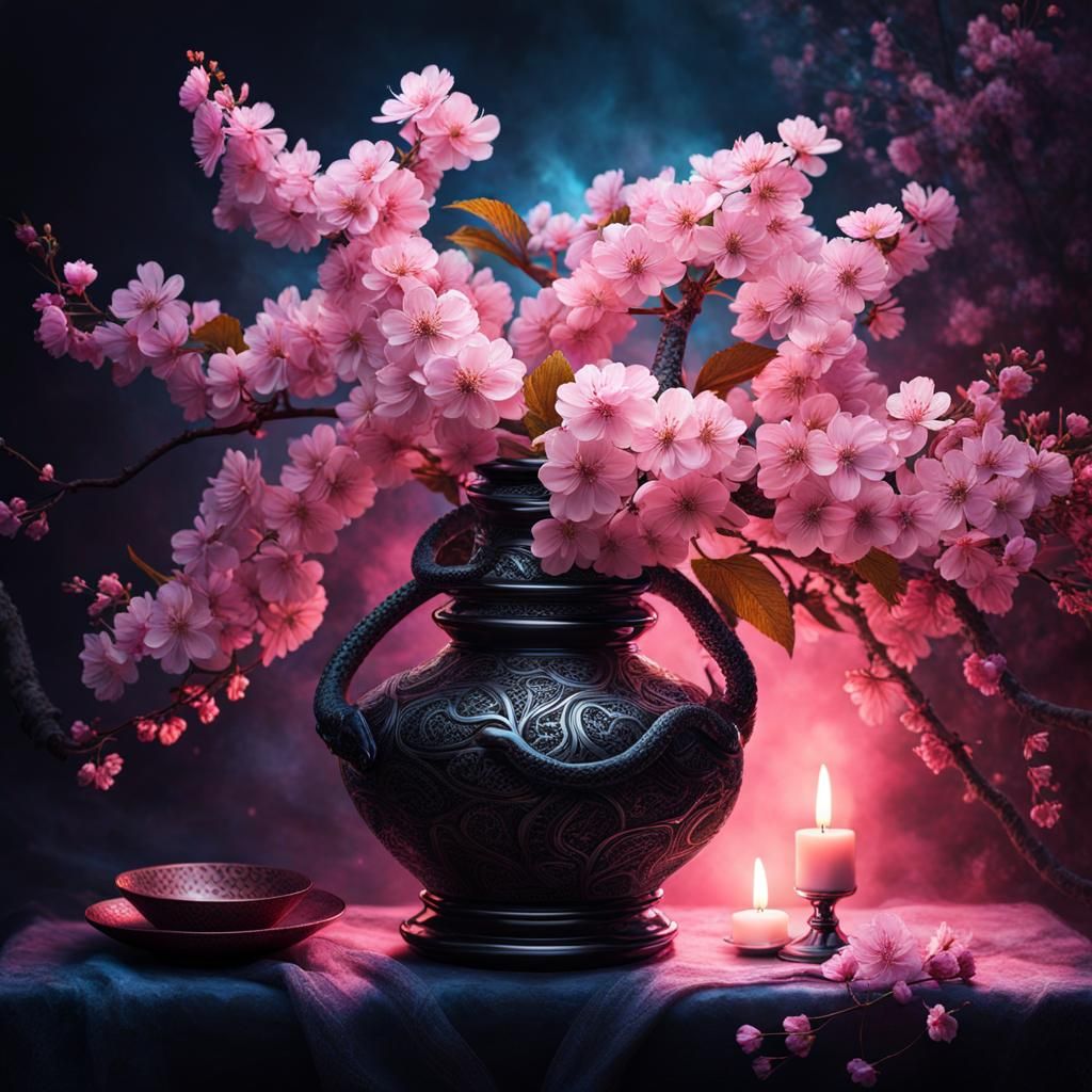 cherry blossoms in a vase