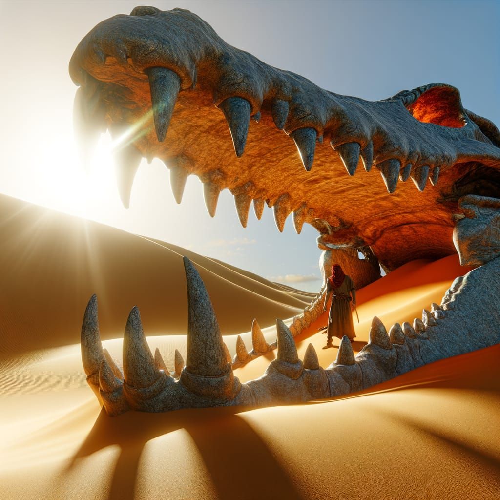 Sahara Desert Crocodile Skull Gateway