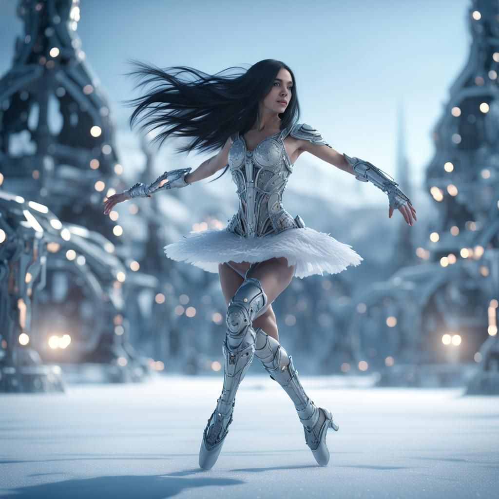 Blind Ballerina Dances on Ice in Sci-Fi Winter Wonderland