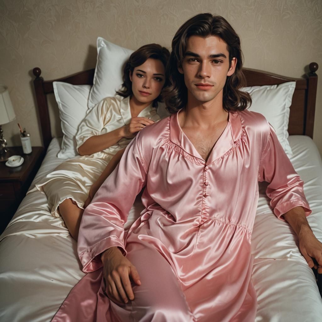 Cinematic Film Still: Boy in Nightgown Sleeping