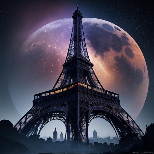 Eiffel Tower in Space: Surreal Concept Art