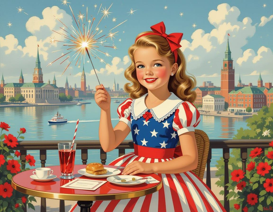 Fourth of July Celebration in Pin-Up Style