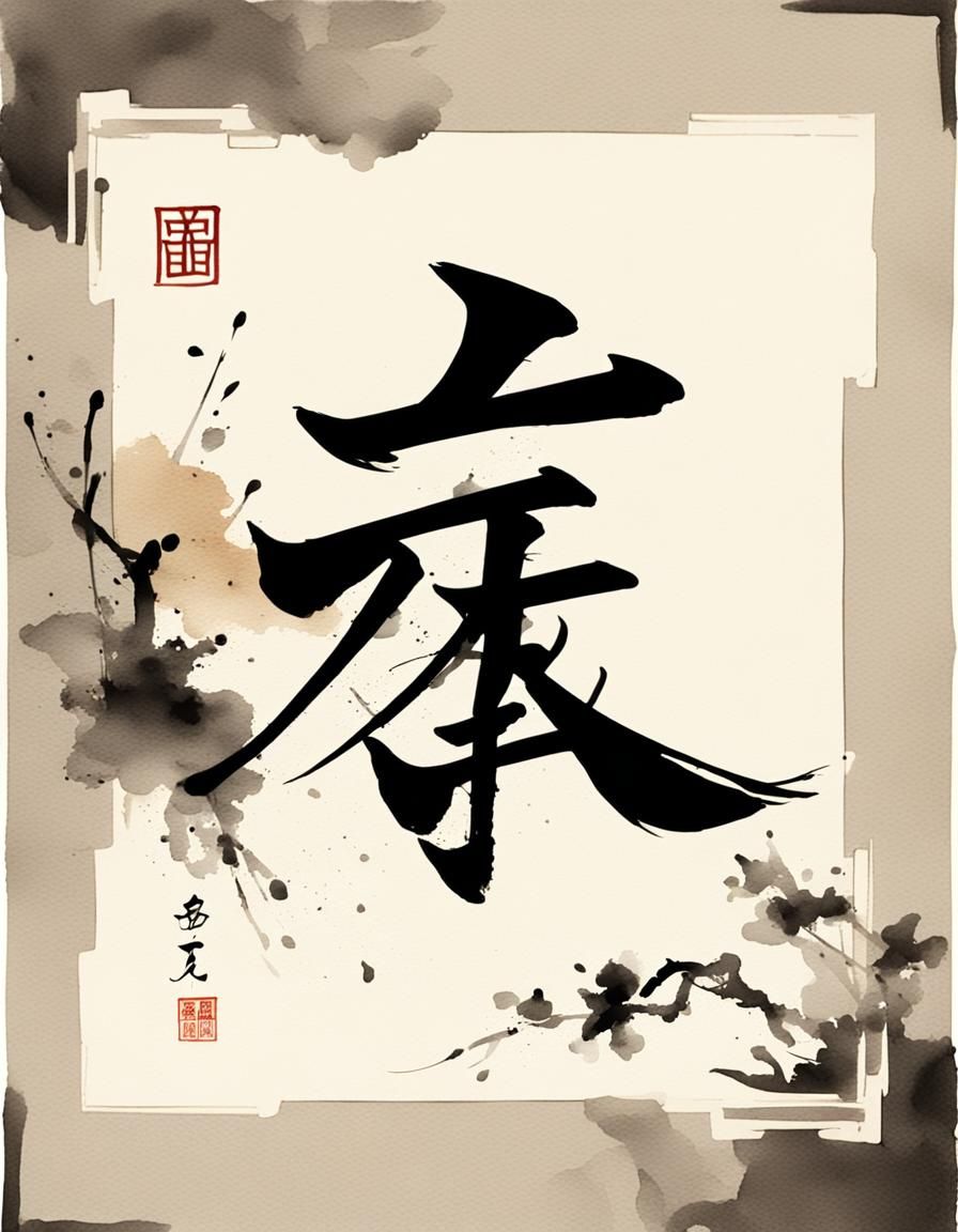 Elegant Chinese Letter in Watercolor Style