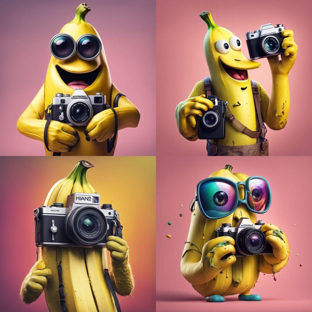 Hyperrealistic Banana Photographer Concept Art