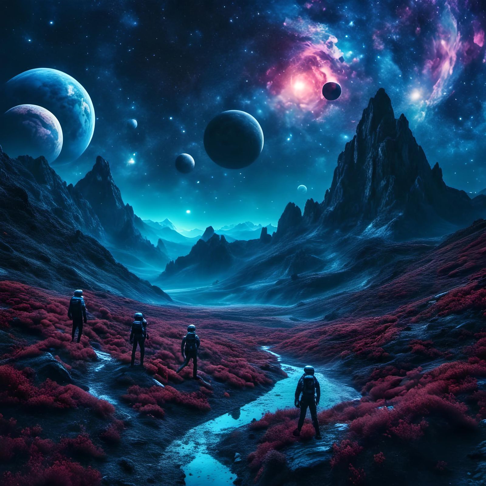 Astronauts Explore Vast Nebula in Cinematic Film Still