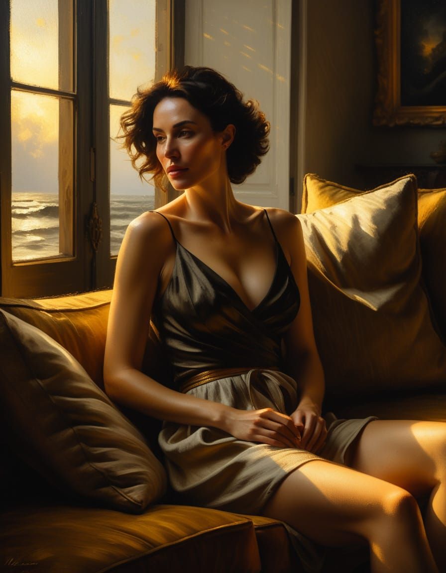 Baroque Woman in Soft Golden Light