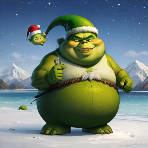 Realistic Fat Grinch-Shek Character