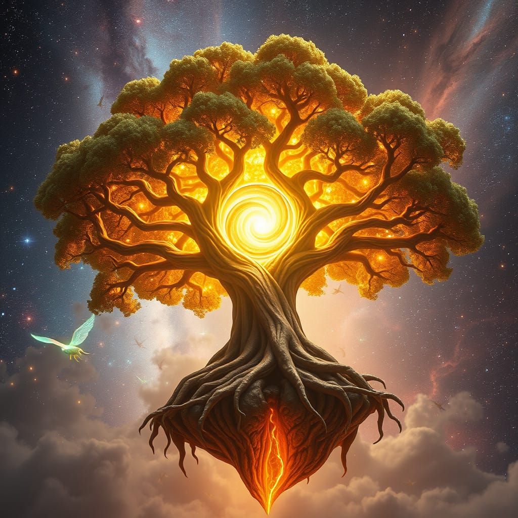 Divine Celestial Tree in the Heart of a Galaxy
