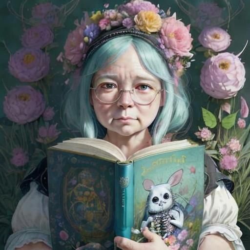 Colorful Skeleton Portrait in Fantasy Book Style