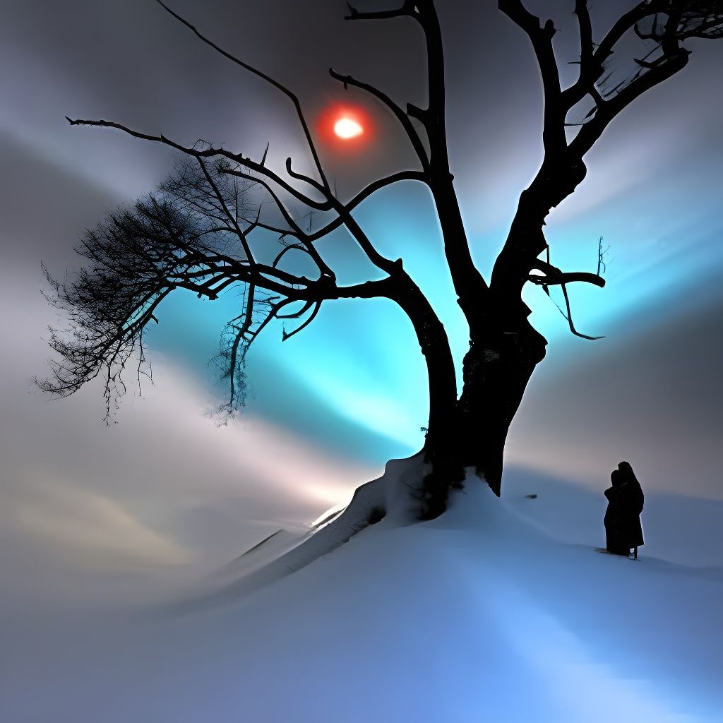 Abstract Surreal Landscape in Gradient Colors