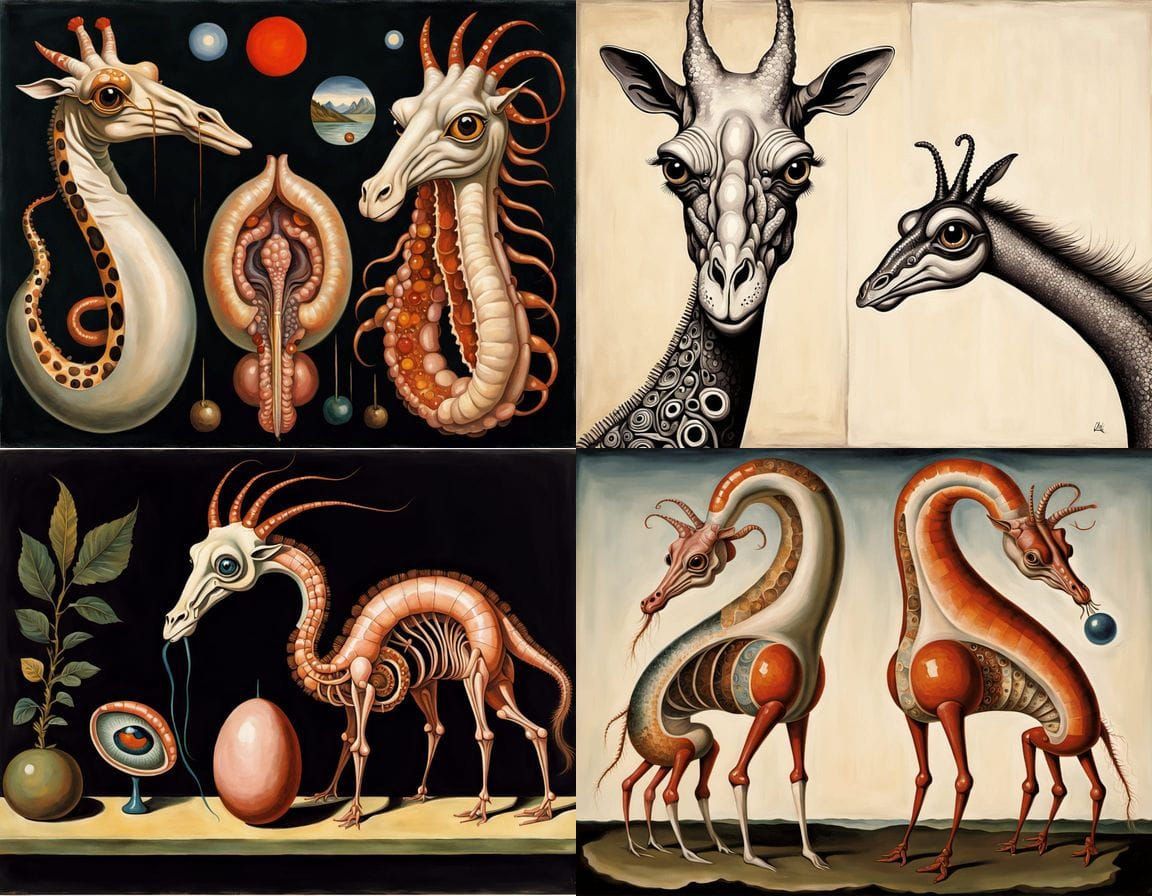 Surreal Mutant Creature in Egon Schiele Oil Painting Style