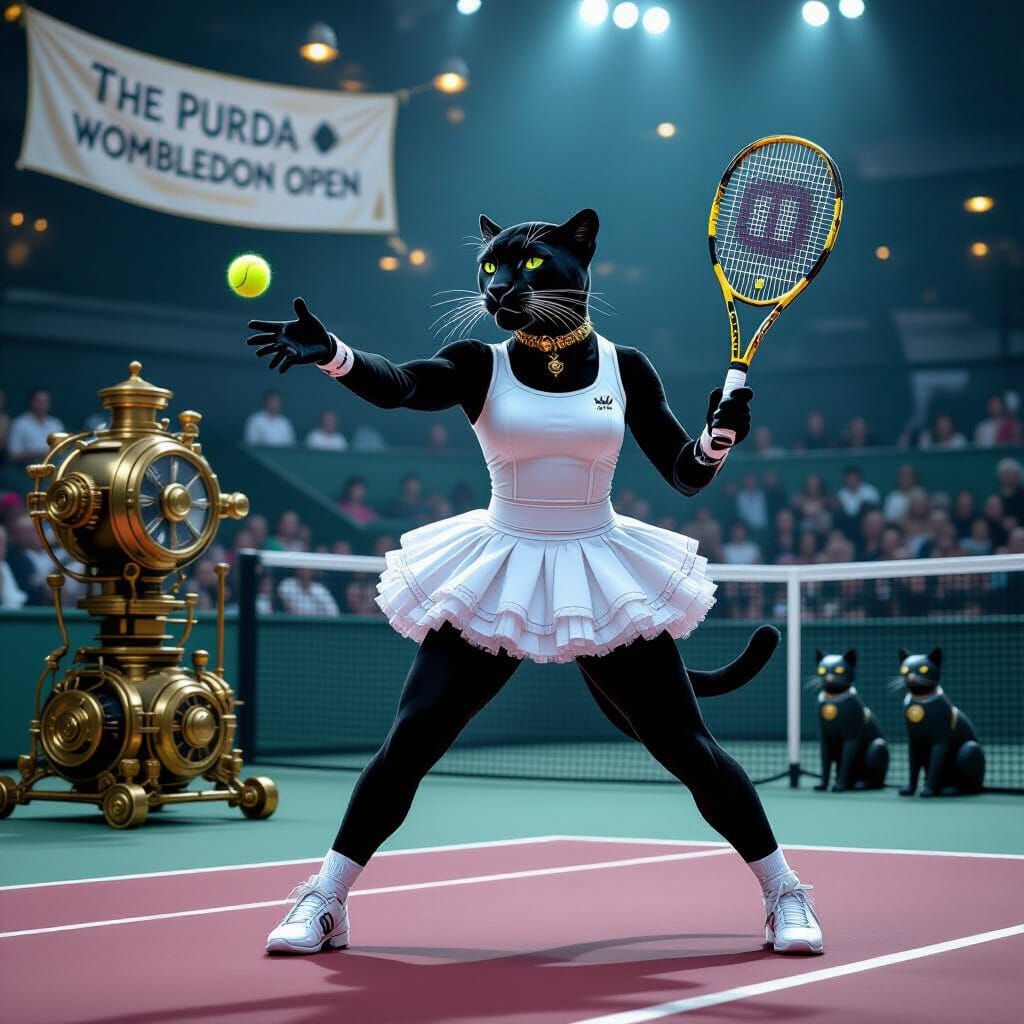 Steampunk Panther at Purrda Wombledon Open