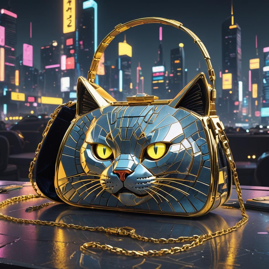 Cyberpunk Cat Bag with Neon Lights