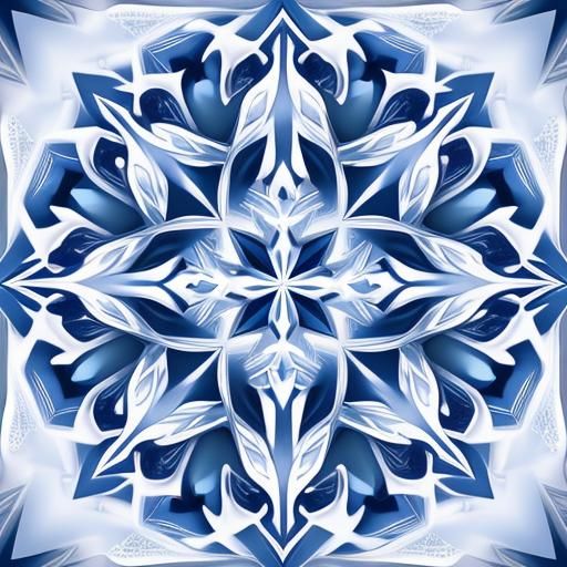 Abstract Snowflake Design in Clip Art Style