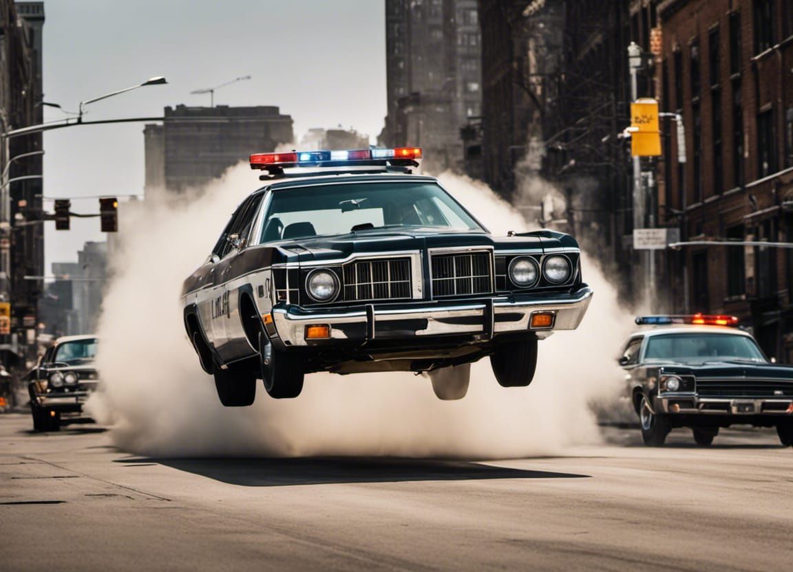 1974 Dodge Monaco Police Car Jump in Chicago