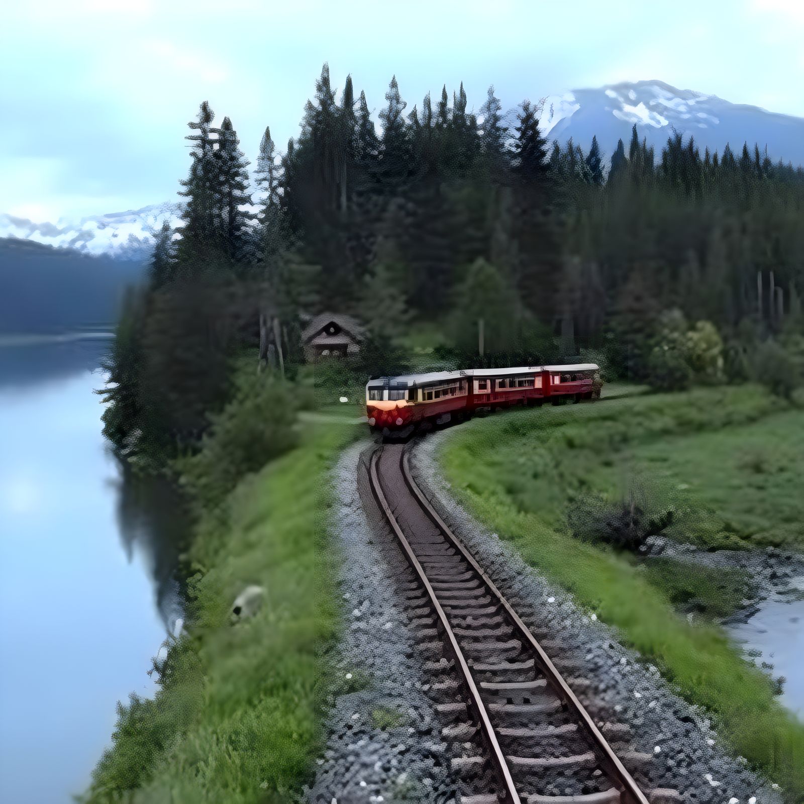 Whimsical Nature Scene in Impressionist Style