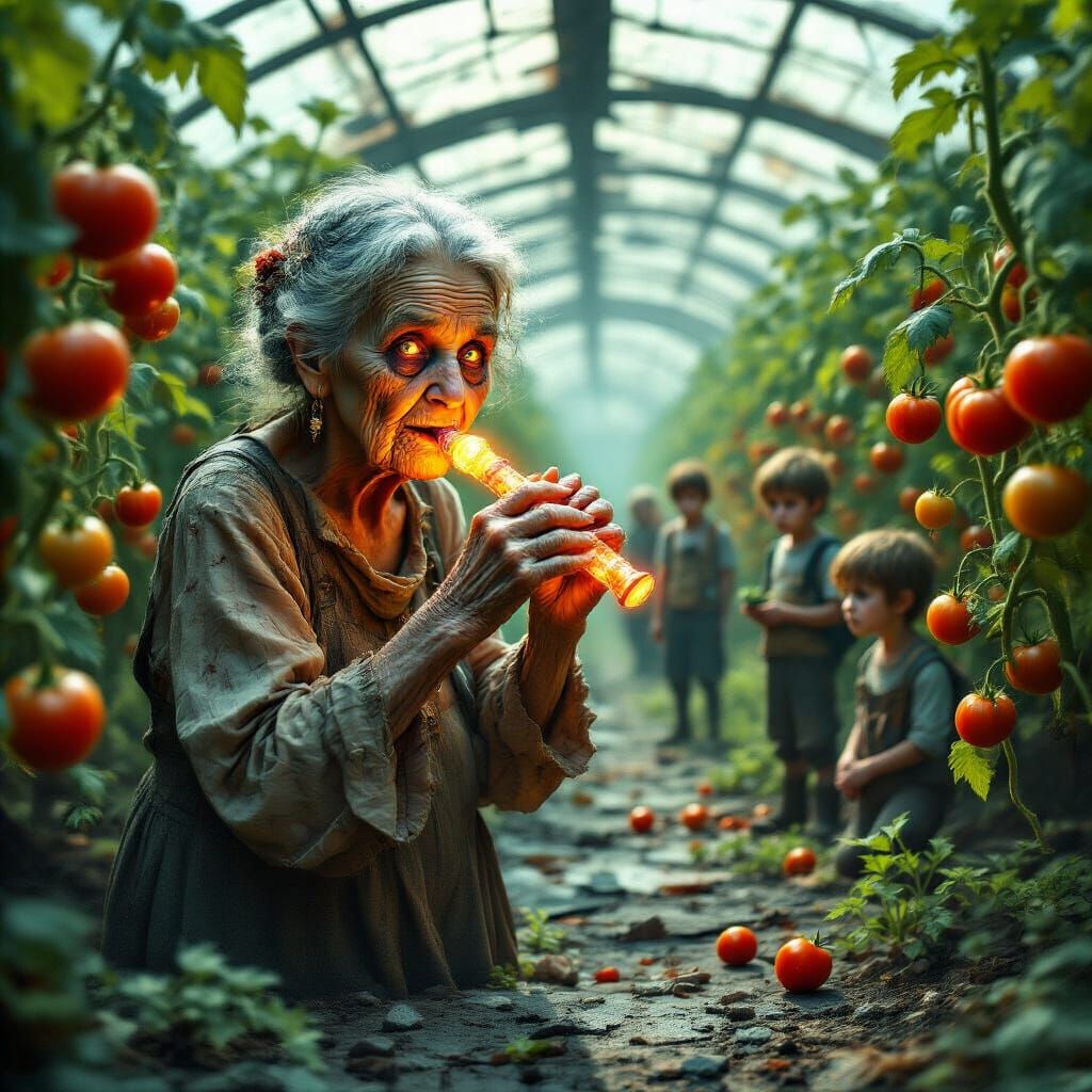 Grizzled Woman's Crystal Kazoo in Post-Apocalyptic Greenhous...