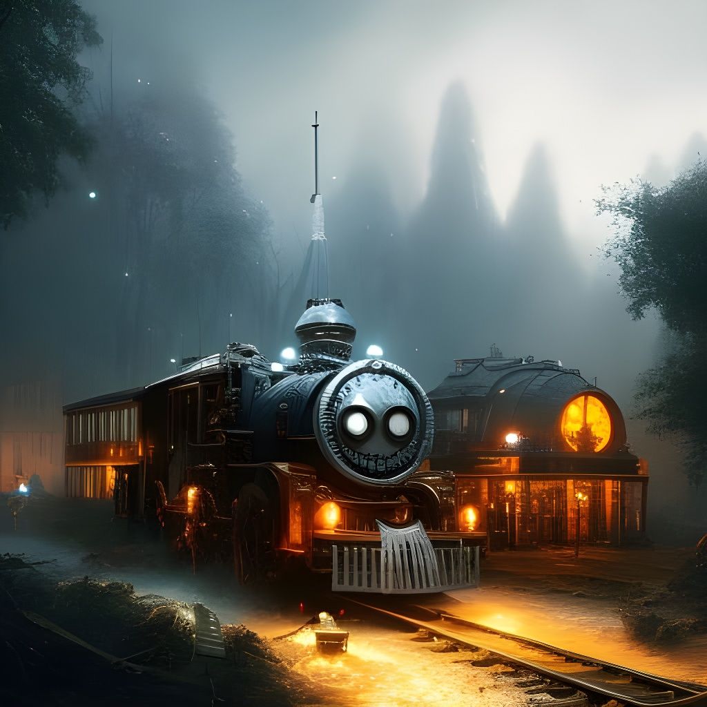 Ghostly Bubble Train of Skulls and Bones