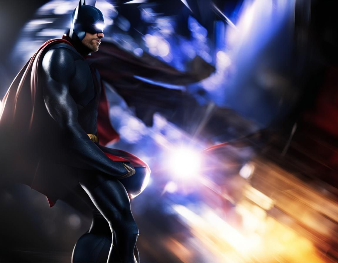 Dynamic Image of Superheroes in Action