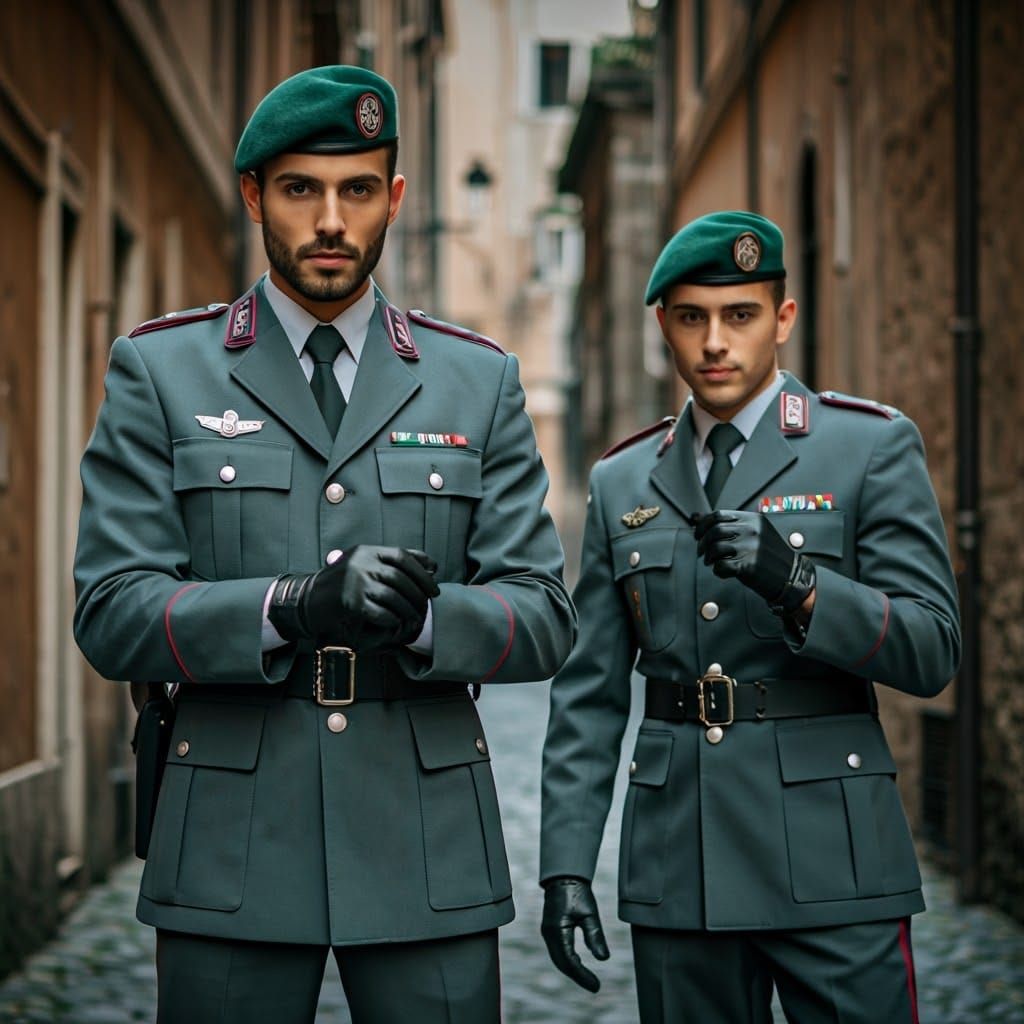 Italian Military Police Prepare for Action in Rome