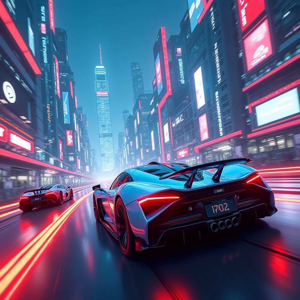 Futuristic Racing Circuit in Neon Metropolis