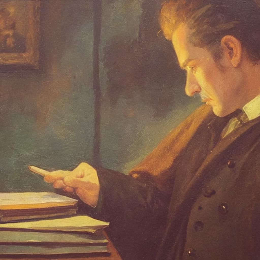 Puzzled Man in Candlelight: An 18th Century Oil Painting