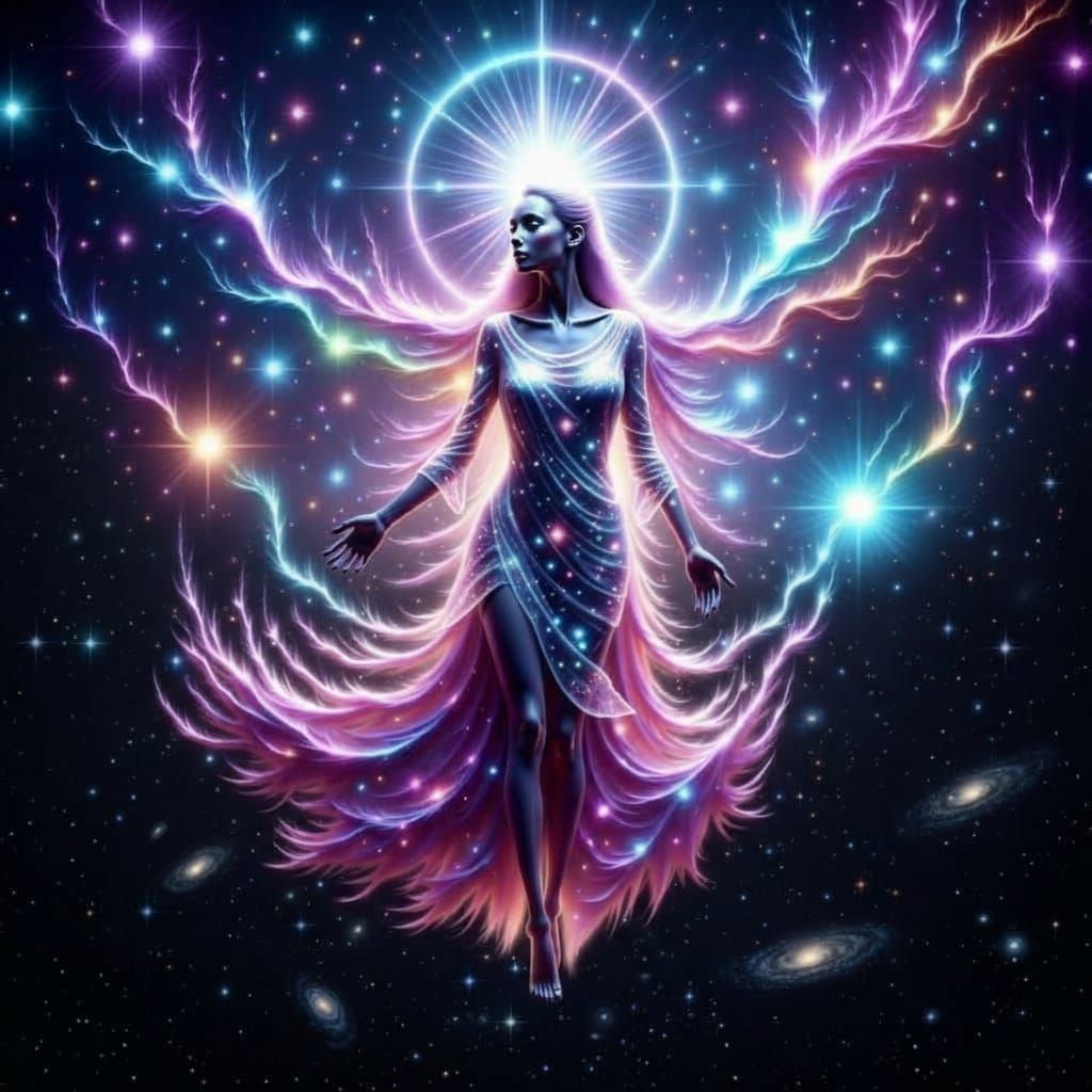 Cosmic Goddess Journey Through the Stars