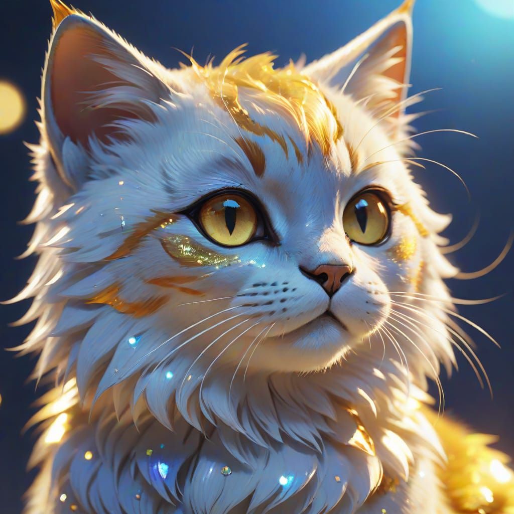Sapphire Cat in 3D Anime Style