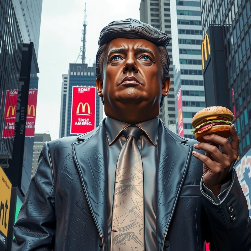Donald Trump Monument in Times Square, Blending Realism and ...