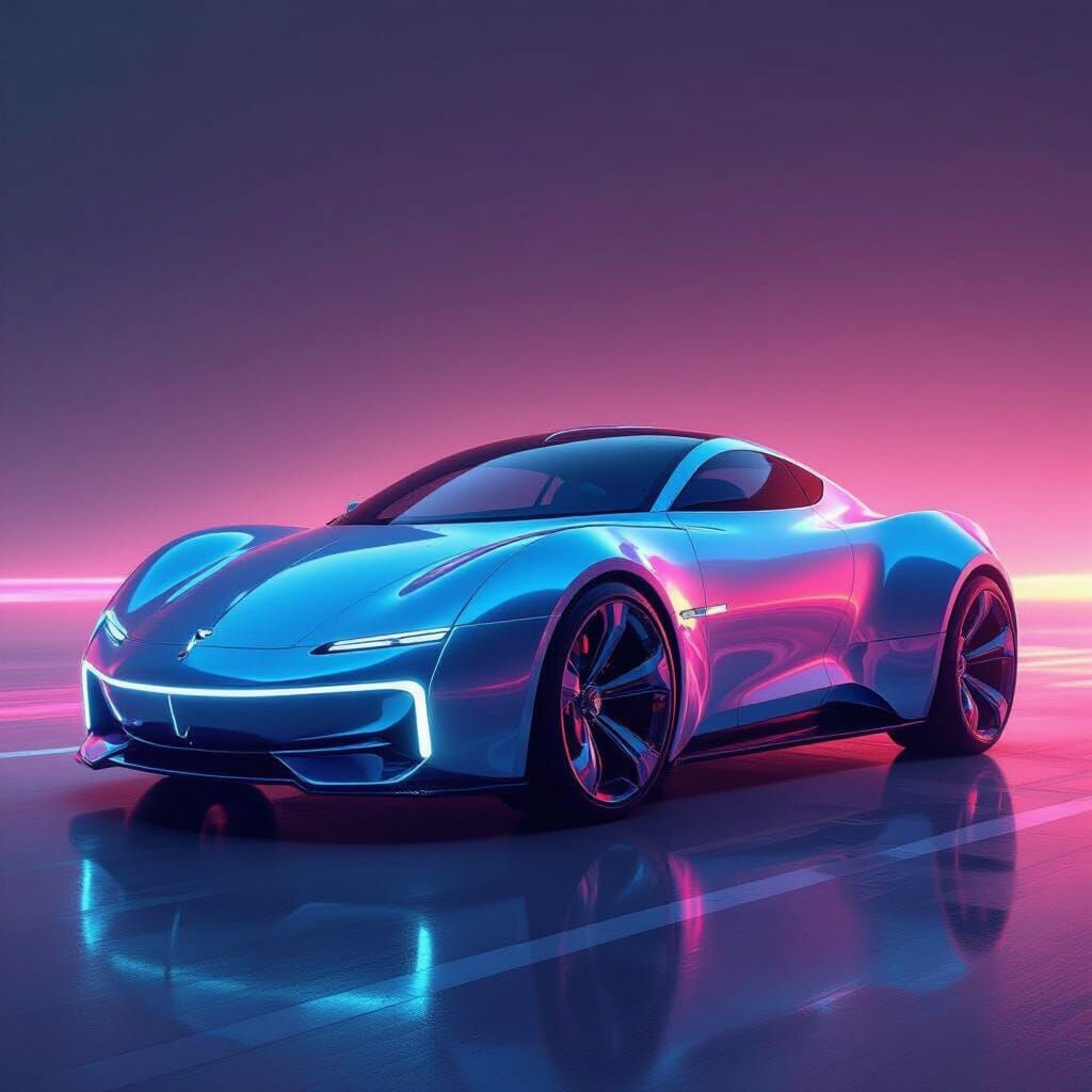 Futuristic Football Car in Digital Art Style