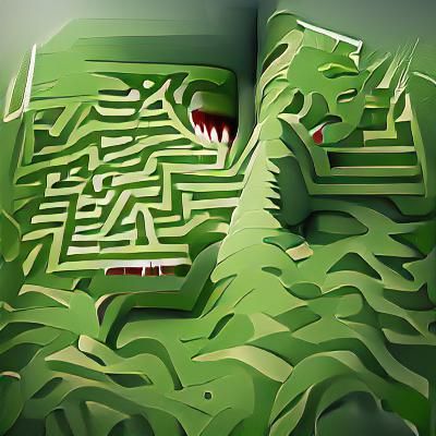 Surreal Hedge Maze with Hidden Depths