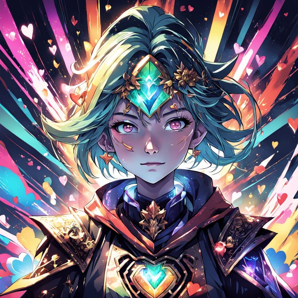 Vibrant Anime Princess in Opulent Splendor