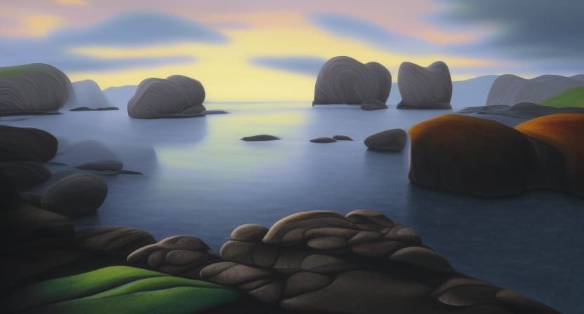 Earthy Rock Landscape in Style of Georgia O'Keeffe