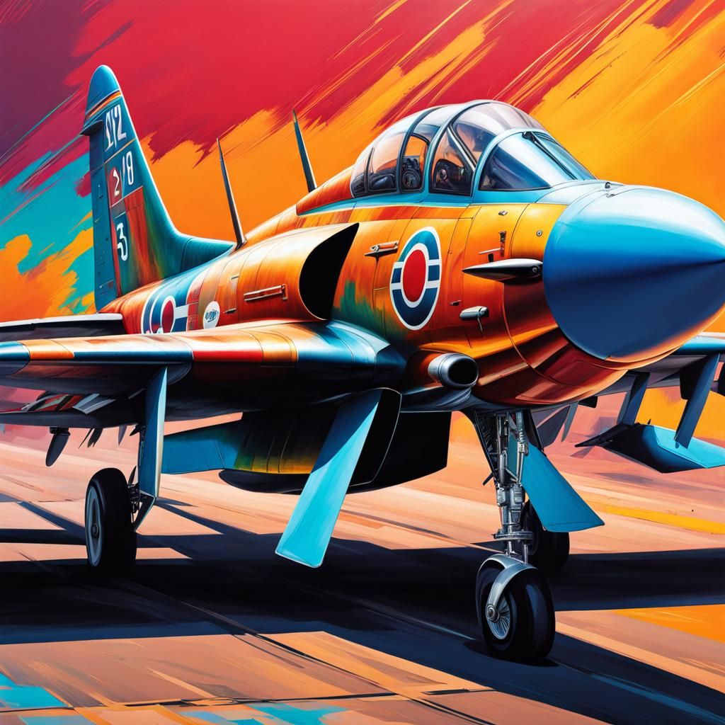 Hyperrealistic Fighter Plane in Splash Art Style