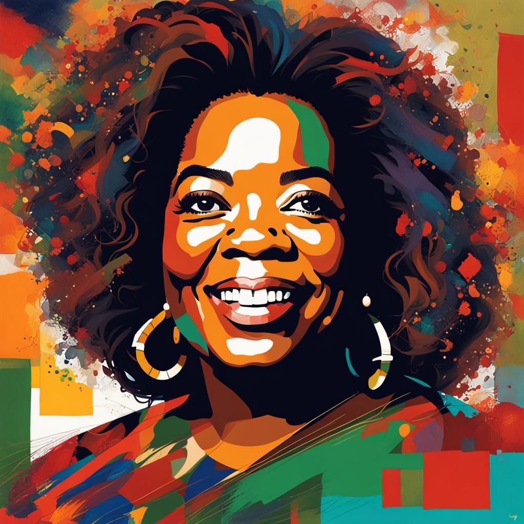 Oprah Winfrey Portrait in Abstract Art Style