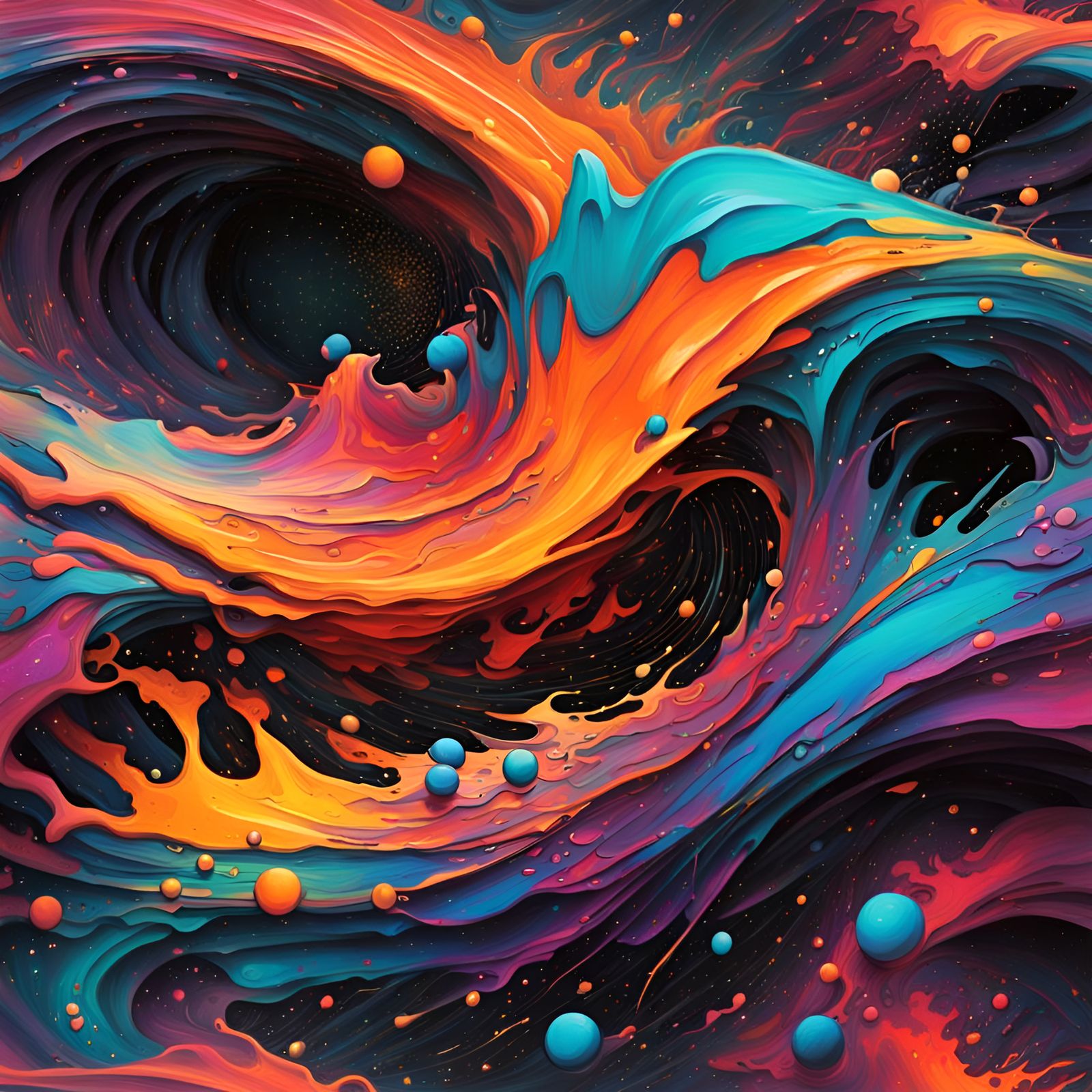 Chaotic Sound Waves Disrupting Space in Graffiti Art