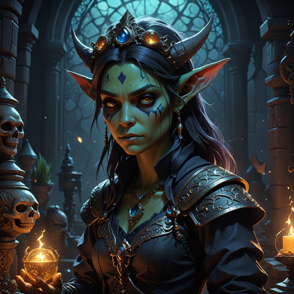 Surreal Dark Fantasy Portrait of Goblin Princess in Kingdom ...