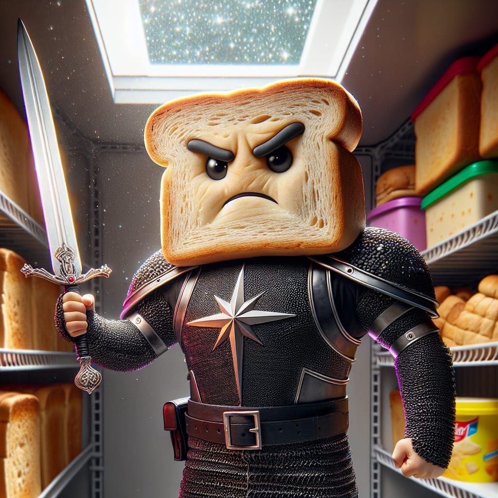 Angry Bread Crumb Warrior in Cosmic Cupboard