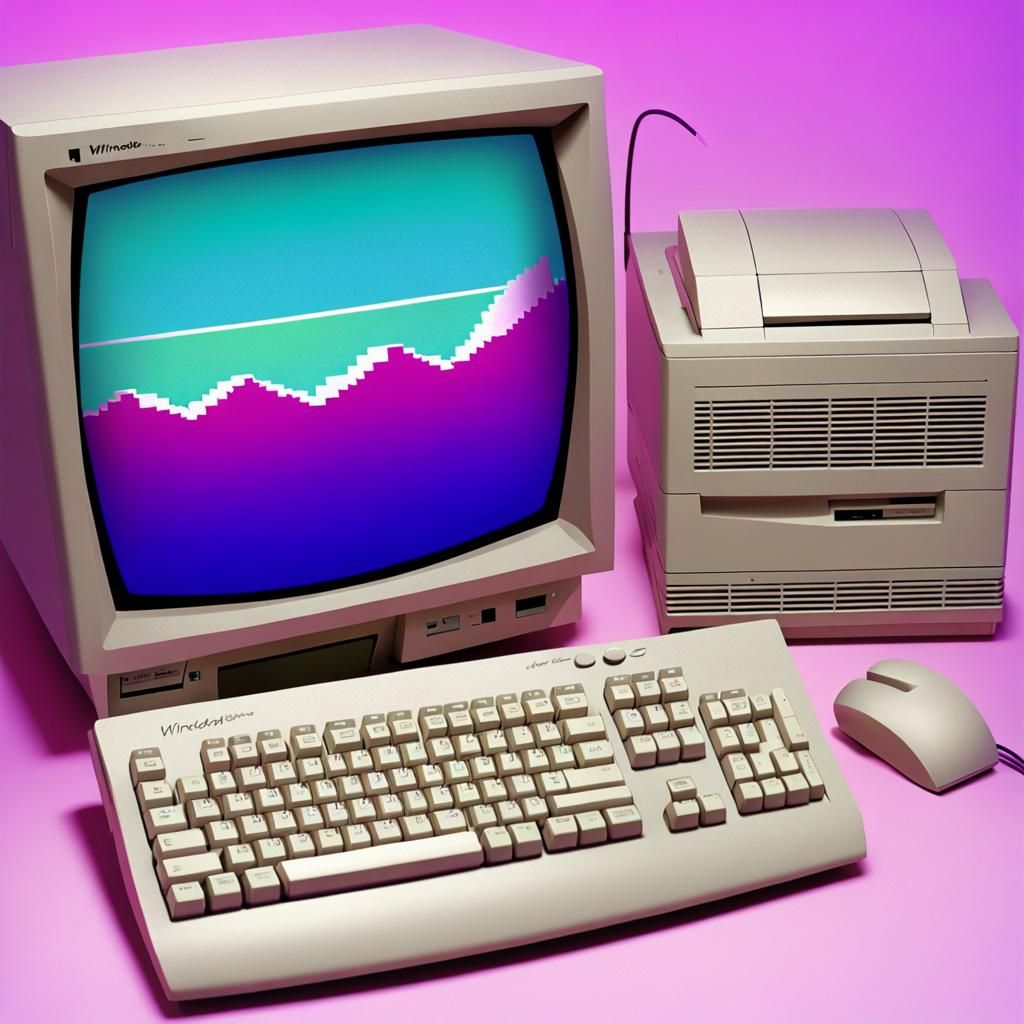 Vaporwave Windows 95 on Macintosh