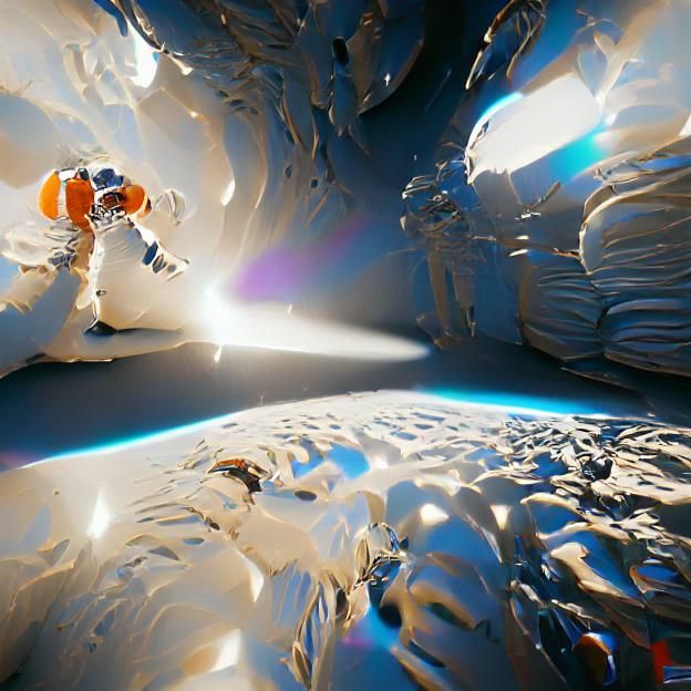 Astronaut in Vast Endless Space, 3D Render