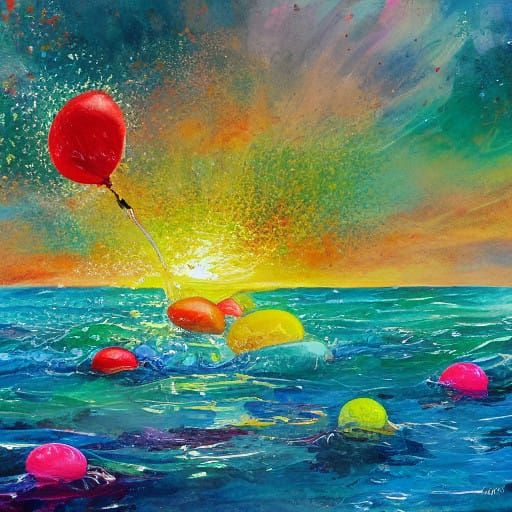 Vibrant Gouache Explosion in Impressionist Style