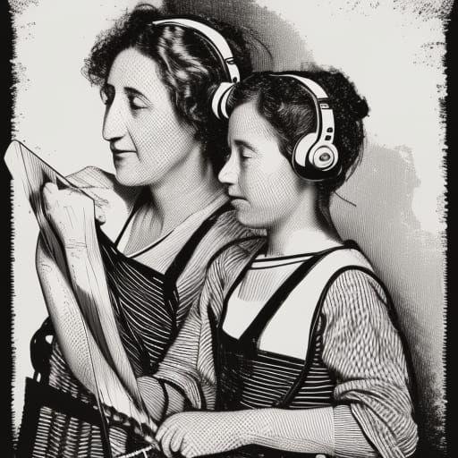 Rosa Luxemburg Weaving Skateboards: Linocut Portrait