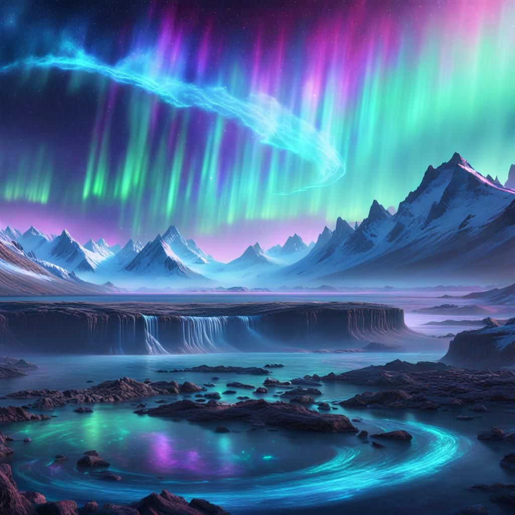 Ethereal Music Note Radiating Aurora Light