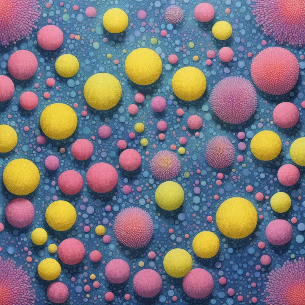 Abstract Surrealism Painting in Holographic Kinetic Pointill...