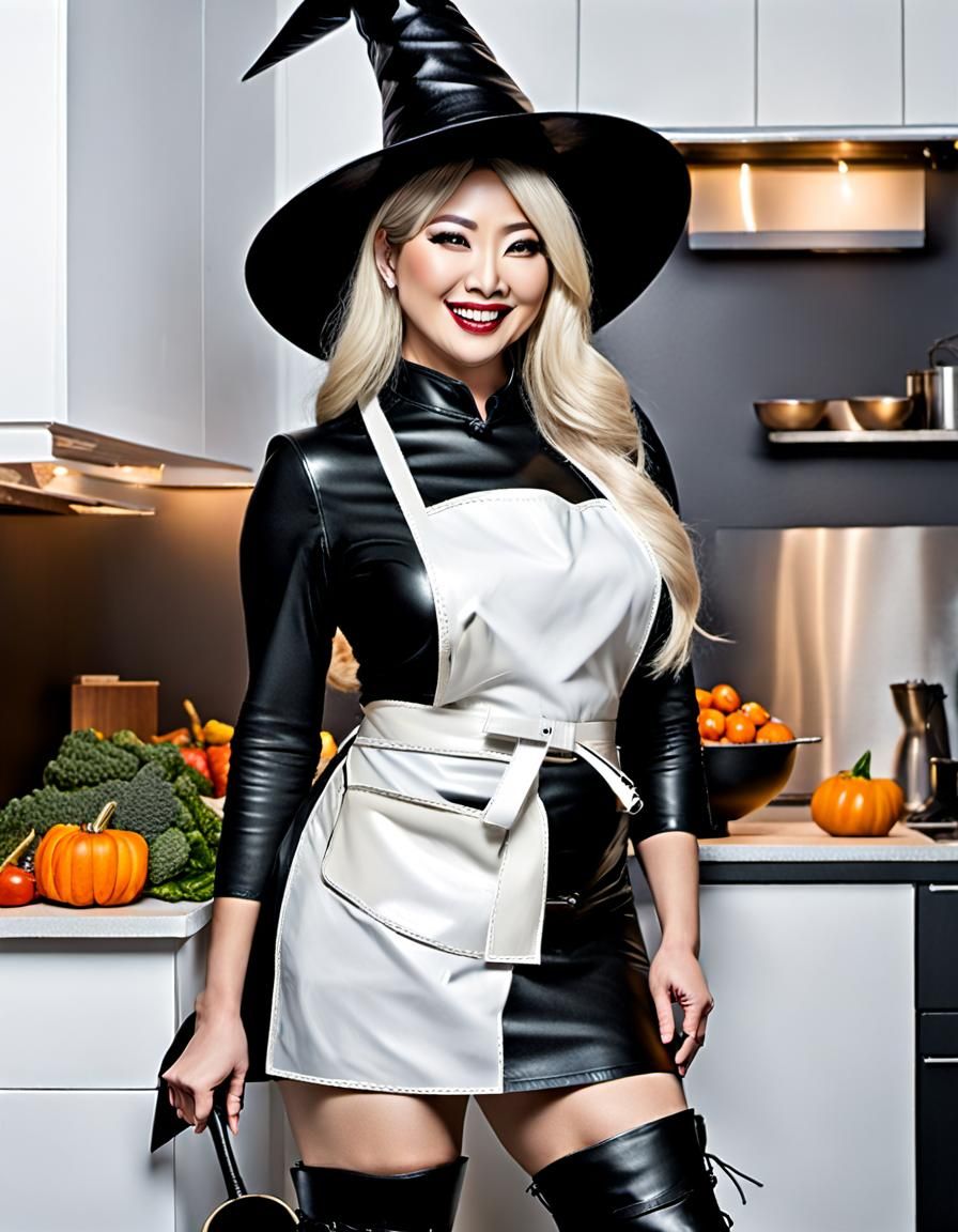 Sinful Witch Cooks in Pop Art Style