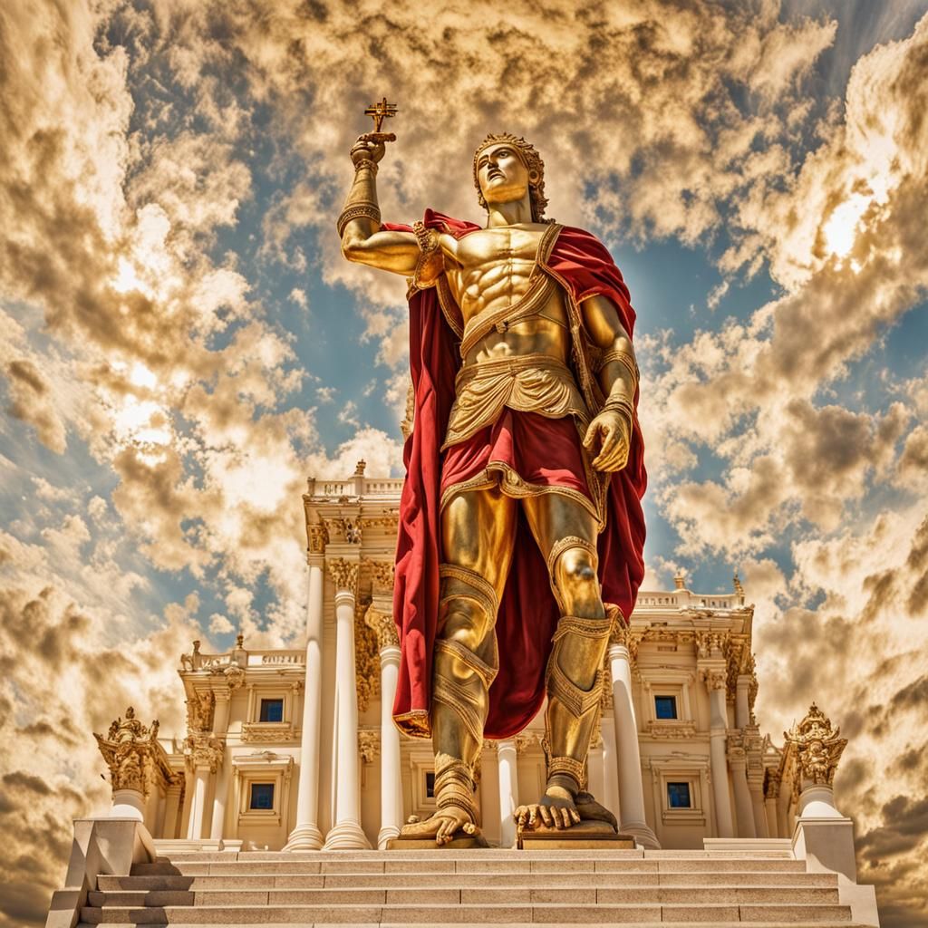 Roman God Mars in Golden Palace