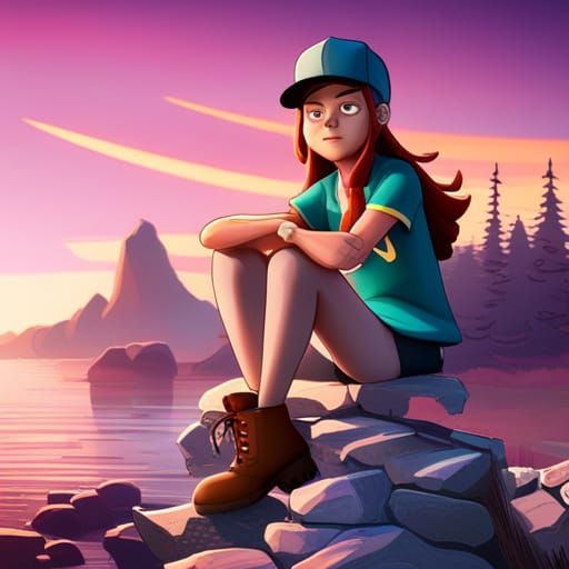 Teenage Mabel from Gravity Falls: Detailed Matte Painting