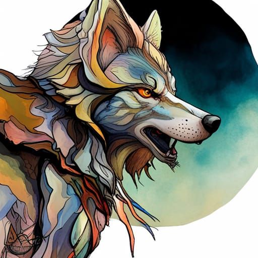 Hybrid Wolf Man in Exquisite 3D Digital Art