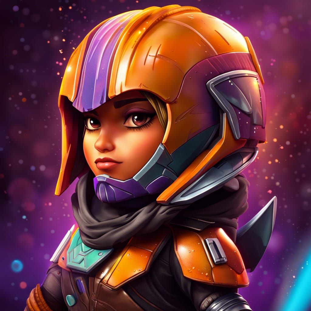 Hyperrealistic Chibi Sabine Wren Splash Art